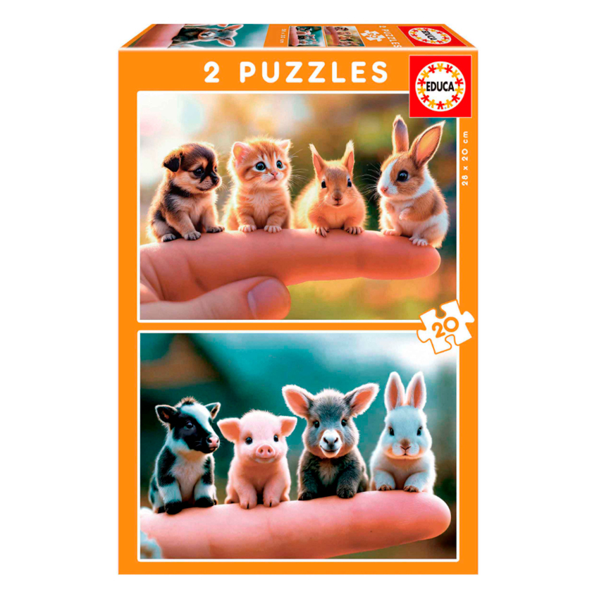 PUZZLE BEBE ANIMALES SET 2 PUZZLES EDUCA