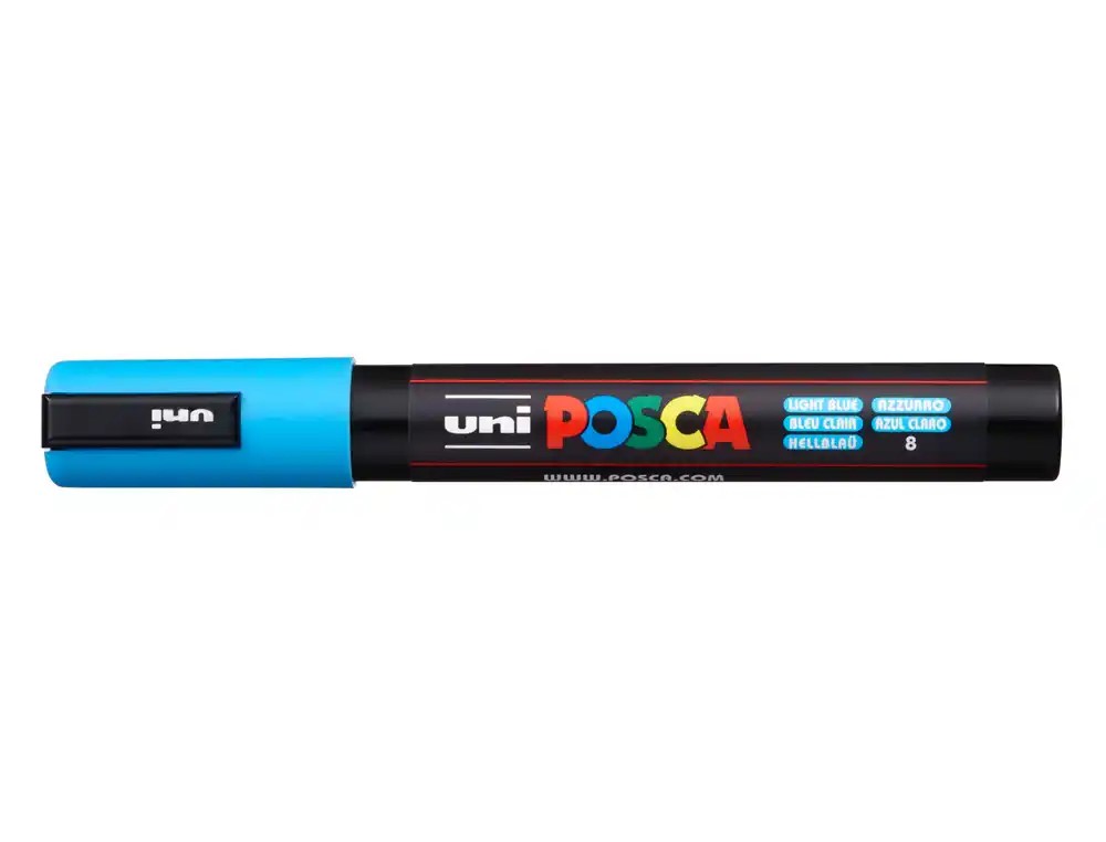 ROTULADOR MARCADOR UNI-POSCA **AZUL** PUNTA DE 1.6 A 2.5MM TINTA A BASE DE AGUA NO TOXICA
