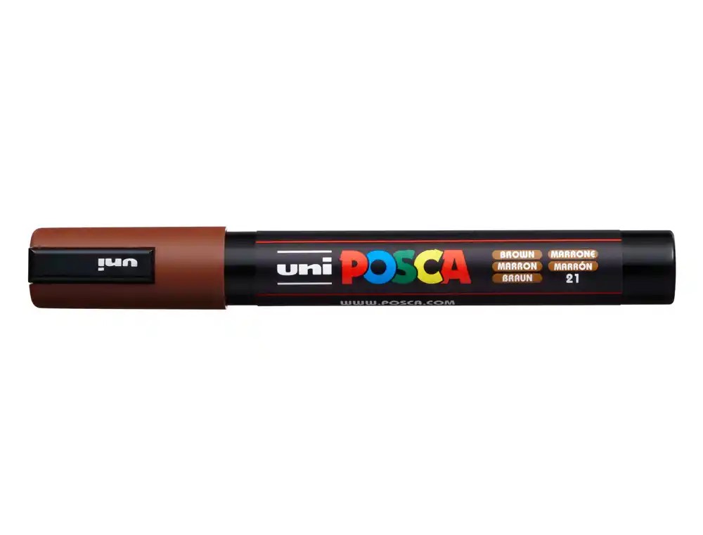 ROTULADOR MARCADOR UNI-POSCA **MARRON** PUNTA DE 1.6 A 2.5MM TINTA A BASE DE AGUA NO TOXICA