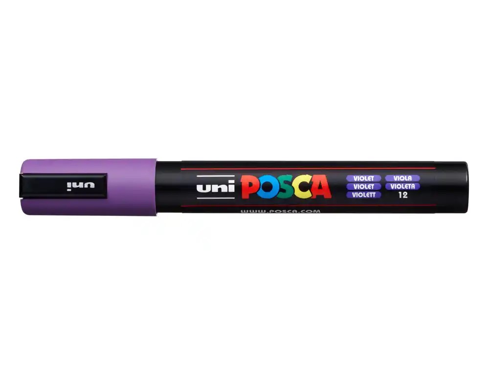 ROTULADOR MARCADOR UNI-POSCA **VIOLETA** PUNTA DE 1.6 A 2.5MM TINTA A BASE DE AGUA NO TOXICA