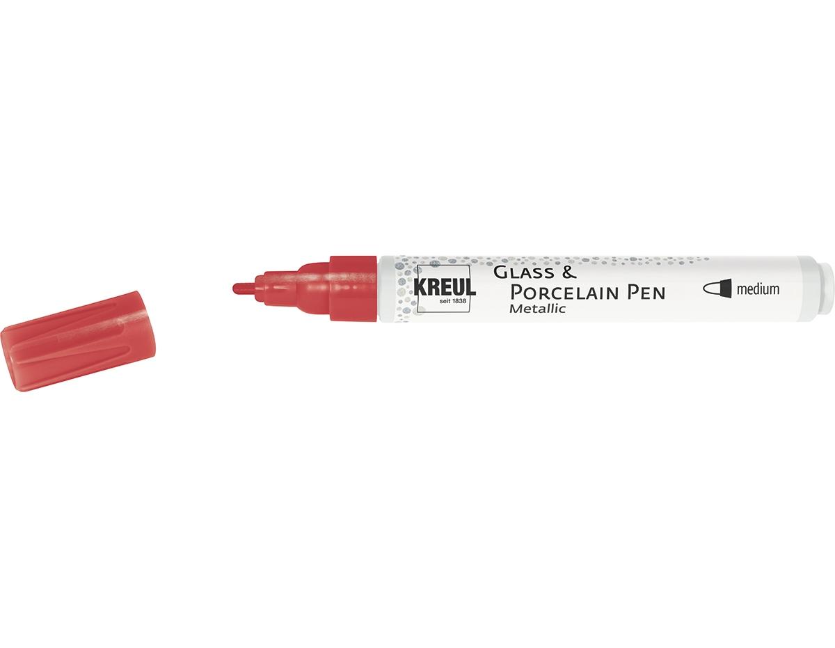 ROTULADOR PORCELANA  Y VIDREO METALICO ROJO / USO ESCOLAR / A BASE DE AGUA