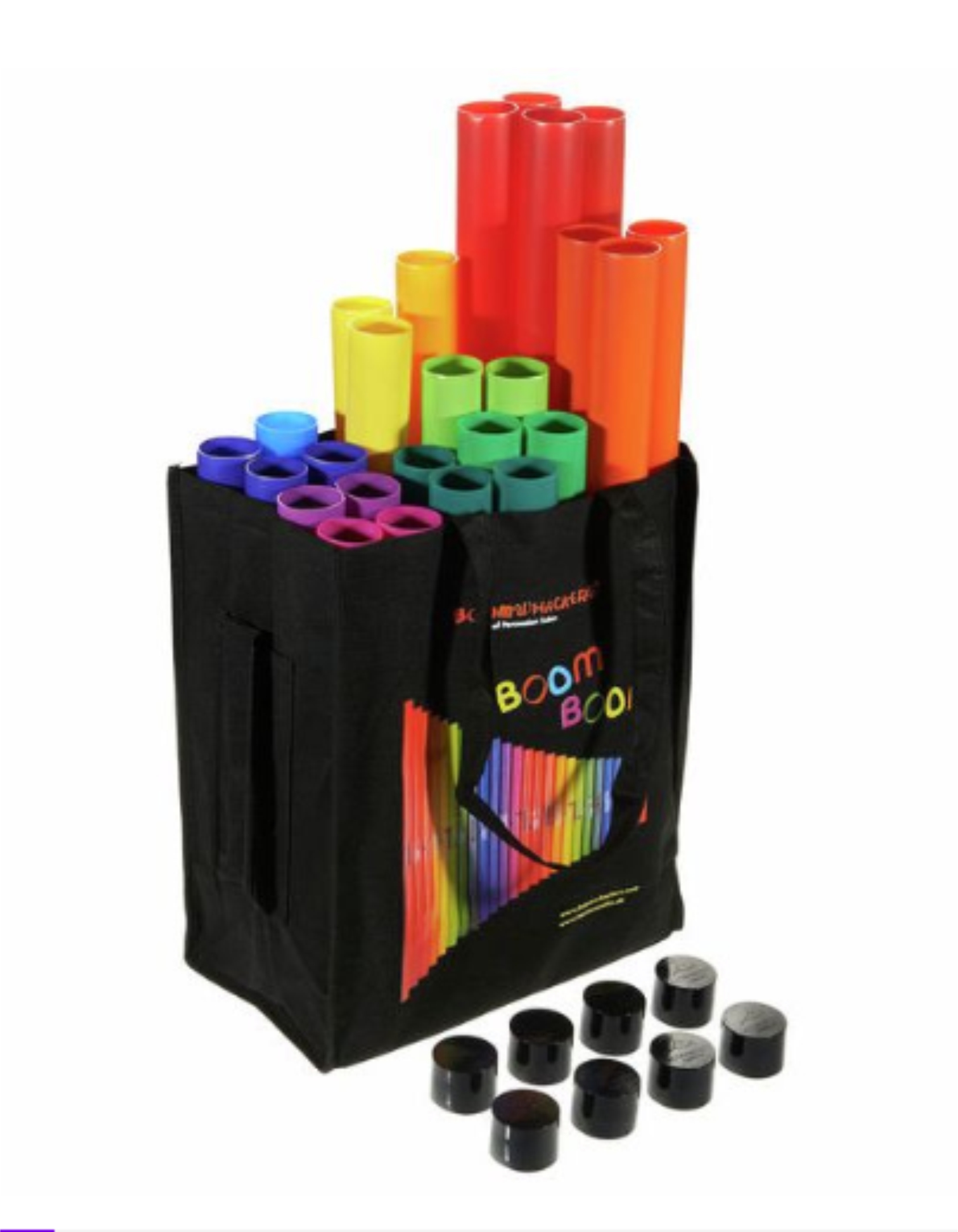 SET DE TUBOS BOOMWHACKERS 25 TUBOS + SET DE 8 TAPAS OCTAVADORAS + BOLSA DE TRANSPORTE