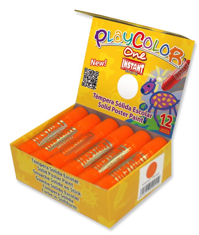 TEMPERA SOLIDA PLAYCOLOR INSTANT NARANJA ***CAJA 12 TEMPERAS*** REF. 10941