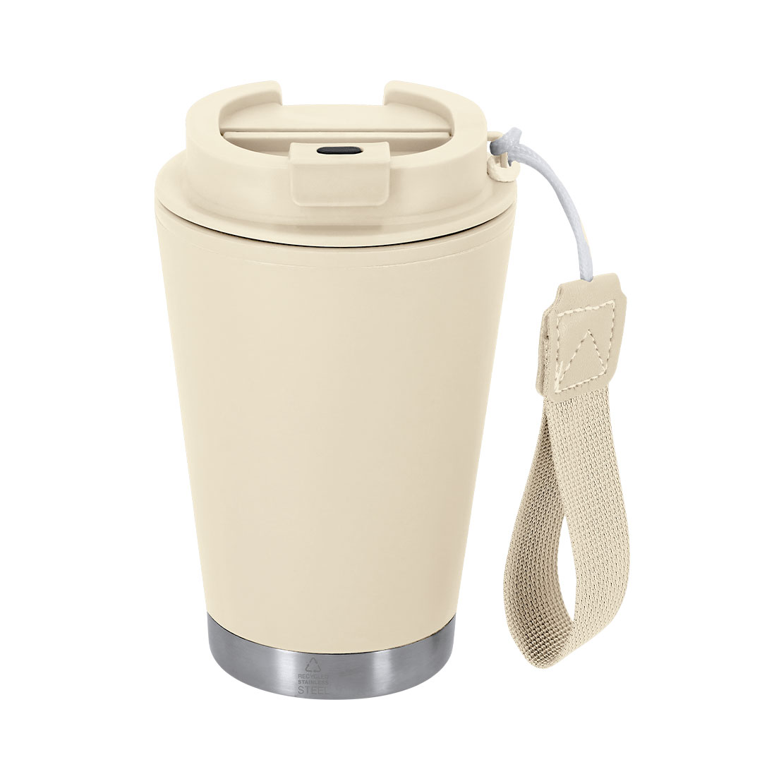 VASO TERMICO PARA CAFE O LIQUIDOS CALIENTES INTERIOR ACERO INOXIDABLE DE 300ML