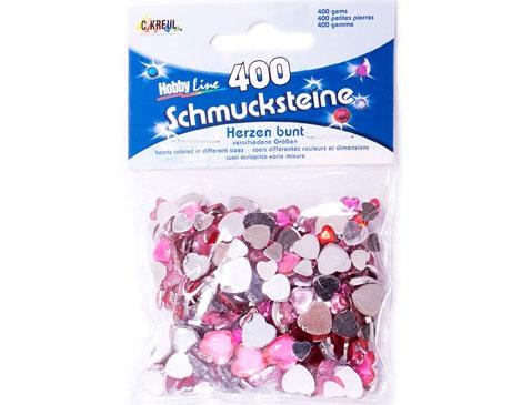 ****descatalogada**** GEMAS DECORATIVAS CORAZON COLORES Y TALLAS SURTIDA EN BOLSA DE 400 UNIDADES DE 0.5-1CM DE TAMAÑO REF: K49632